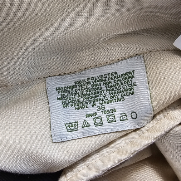 Men's Orvis 100% Polyester Grey Pleated Cuffed Dress Pants Size 36 Tag (38x33.5) - Picture 3 of 5